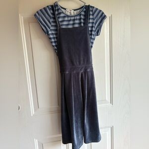 Beautees Blue and White Striped Casual Dress